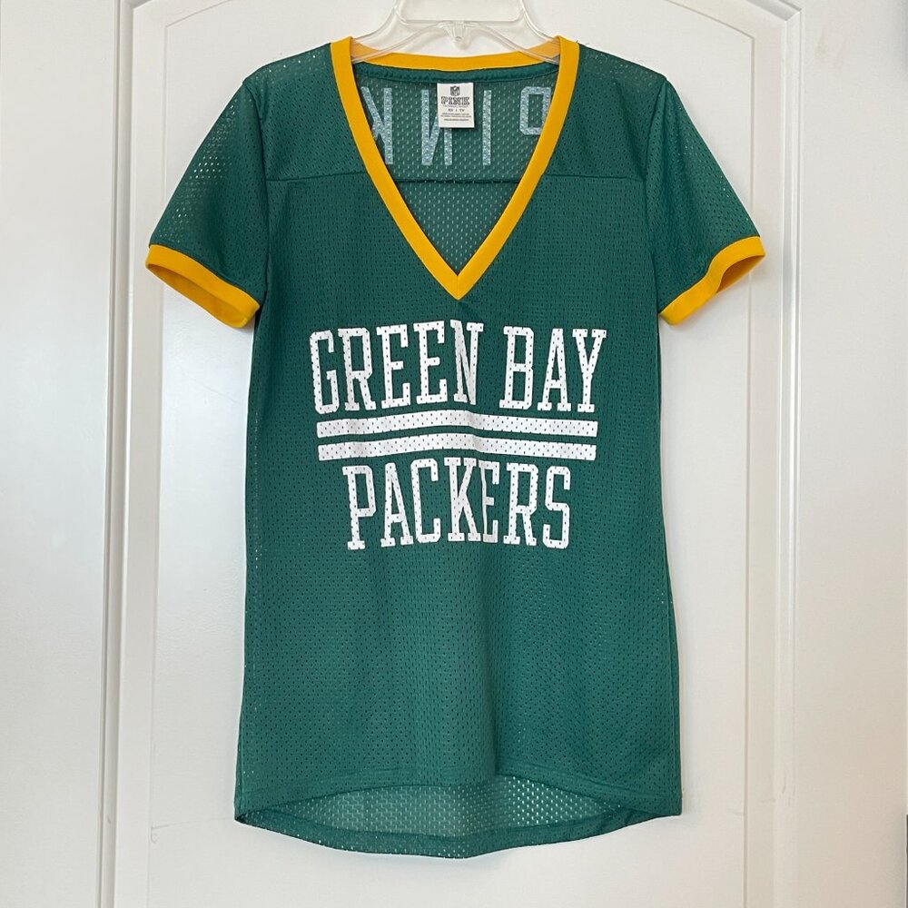 New Victoria's Secret Pink XS Green Bay Packers Top V Neck NFL Football